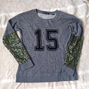 Maison Scotch Sequin Sleeve Sweatshirt